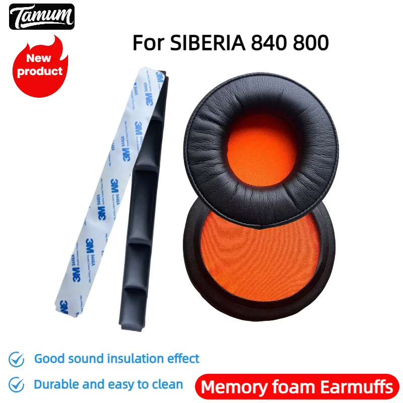 

TAMUM Replacement Earpads Cushion For SIBERIA 840 800 Headphones Memory Sponge Sleeves Cover Case Repair Parts