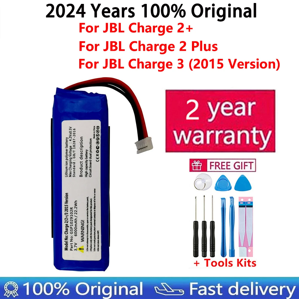 

Original New 6000mAh GSP1029102R Battery for JBL Charge 2 Plus,Charge 2+,charge 3 2015 Version Free Tools