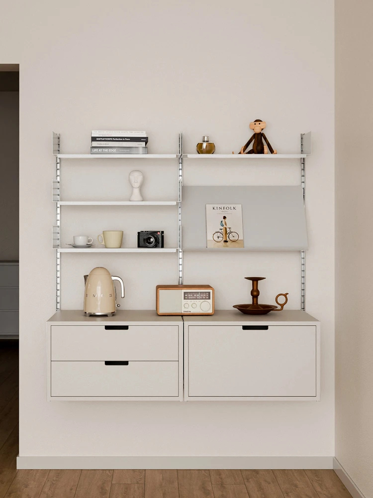 Wall shelf Wall-mounted wrought iron baffle bookshelf Living room wall-mounted multi-layer storage rack Display rack