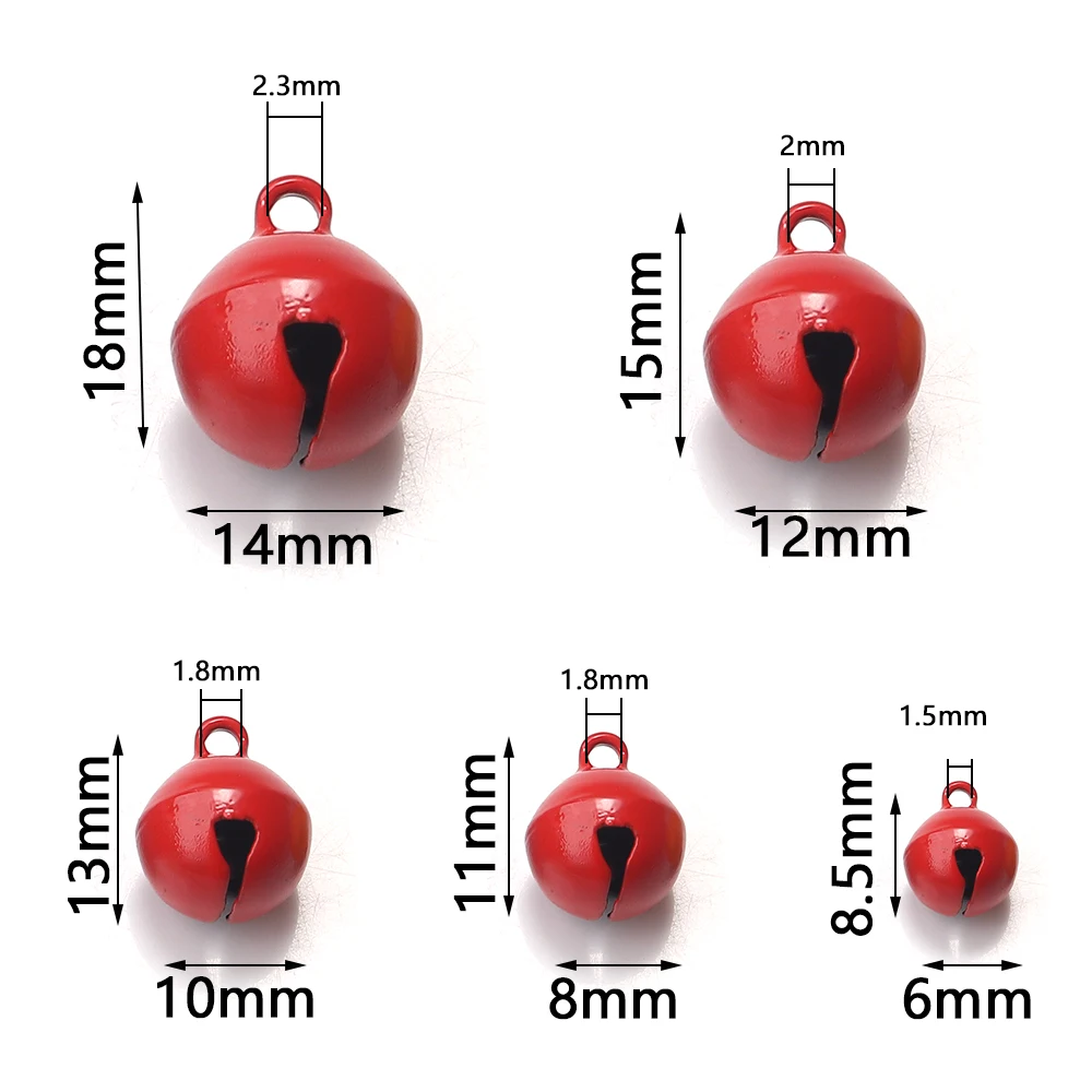 50 teile/los Runde Gemalt Farbe Glocken Perlen Mini Glocke Ornamente für Schmuck Machen DIY Armband Halskette Ohrringe Dekor Zubehör – Detail 1