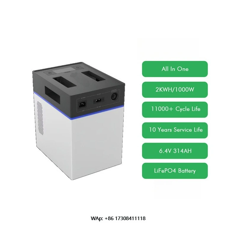 Portable 2kWh Lithium Power Station Home Energy Storage with Solar Panel Charging 1000W Controller Outdoor Use