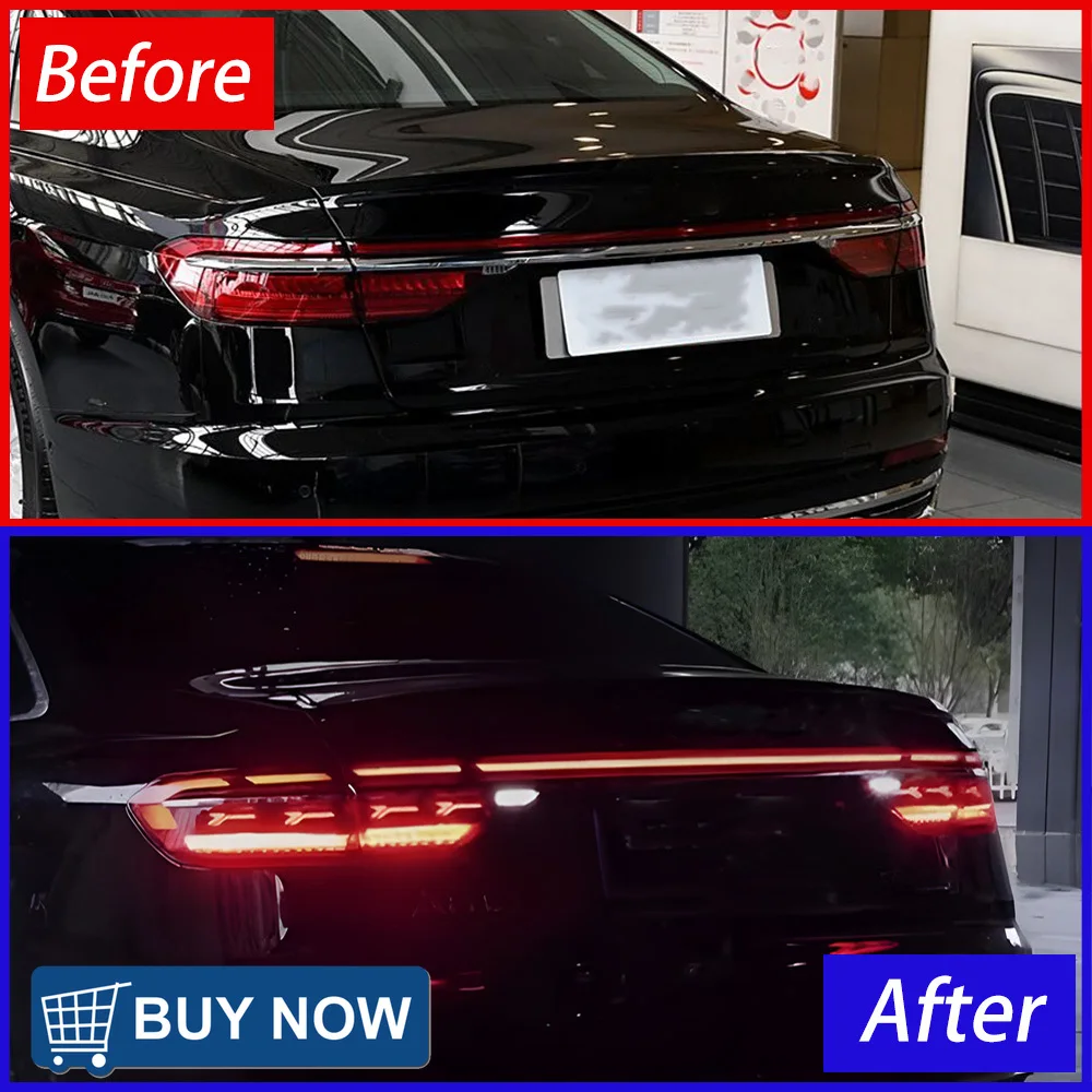 For Audi A8 2018-2022 Auto Back Lamps Assembly Upgrade Car Taillights Startup Effect LED Dynamic Plug and Play Tool Accessories