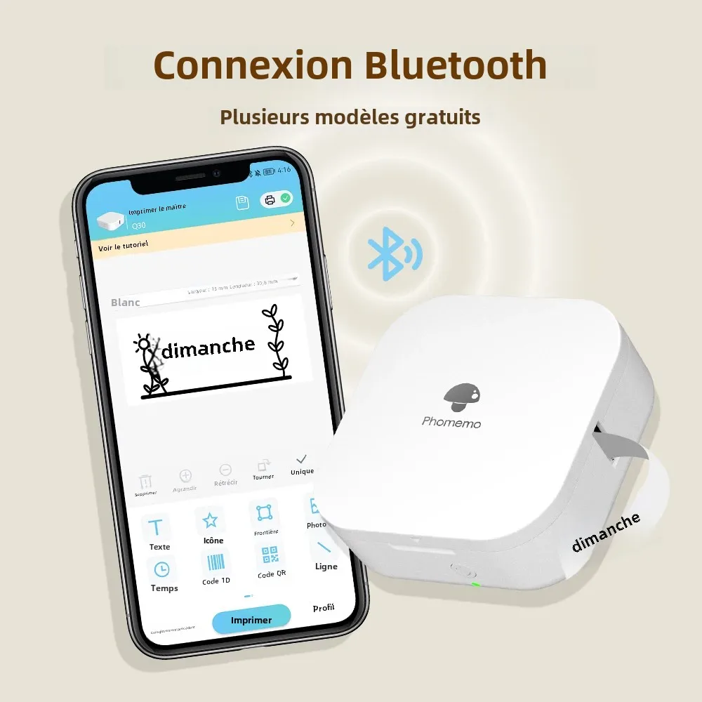 Phomemo-impresora de etiquetas Q30 Mini, máquina de impresión térmica de bolsillo, inalámbrica, portátil, varias etiquetas de papel