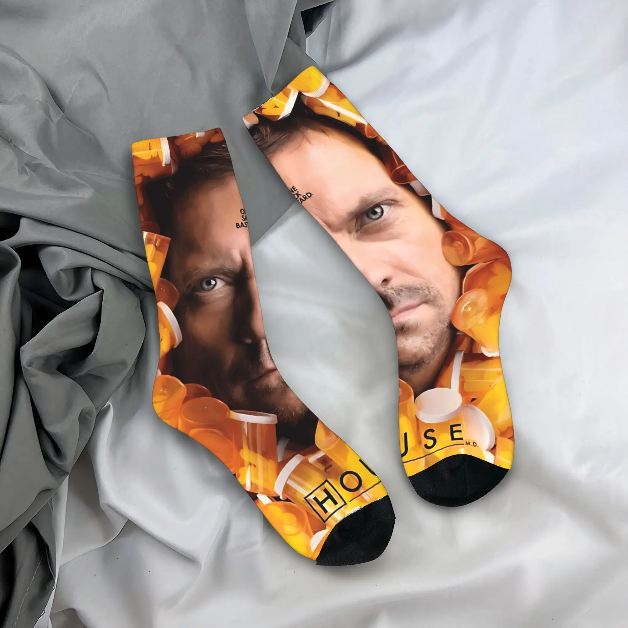 

Dr Gregory House Socks Custom Stockings Anti Bacterial Men's Socks Breathable Autumn Trendy Outdoor Sports Socks