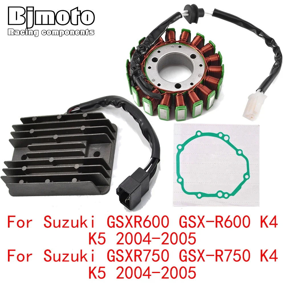 

GSX-R 600 750 Engine Stator Coil+Voltage Regulator rectifier For Suzuki GSXR600 GSX-R600 GSXR750 K4 K5 2004-2005 With Gasket