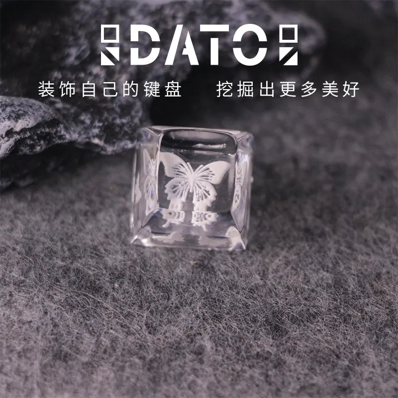 Butterfly Artisan Keycaps Transparent Clear Custom Handmade Keycap for MX Switch Mechanical Keyboard Decorative Single Key Cap