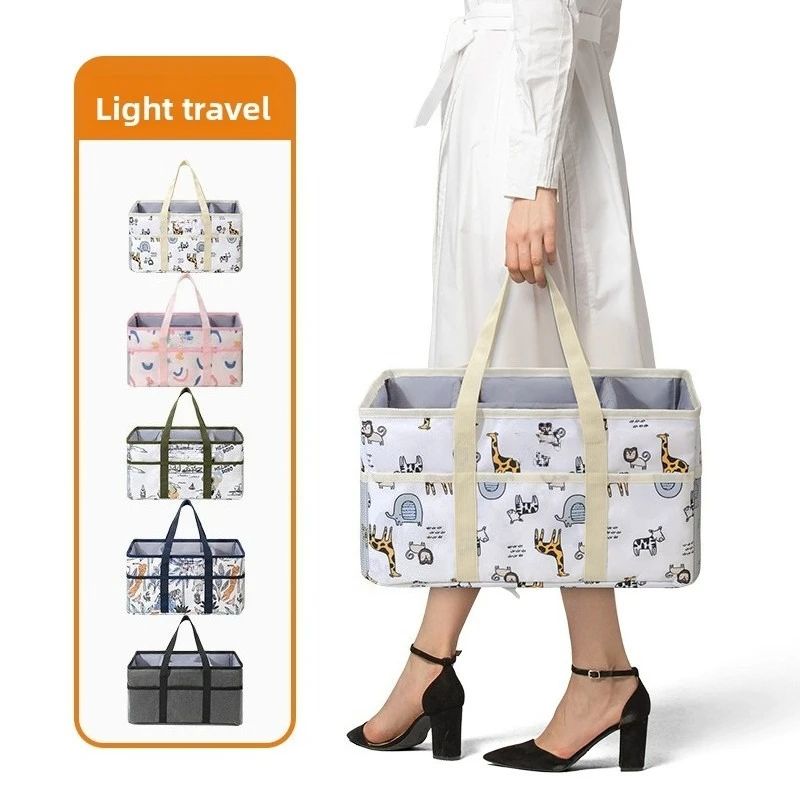 Large Capacity Handheld Mommy Bag New Fashionable Multi Functional Partition Portable Washable Baby Products Storage Bag