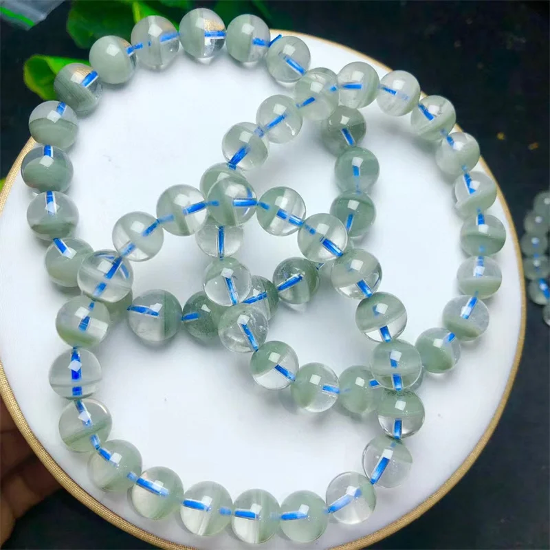 Natural Blue Garden Quartz Bracelet Women Healing Gemstone Crystal Strand Bangles Lovers Jewelry Gift 1PCS 9/10MM