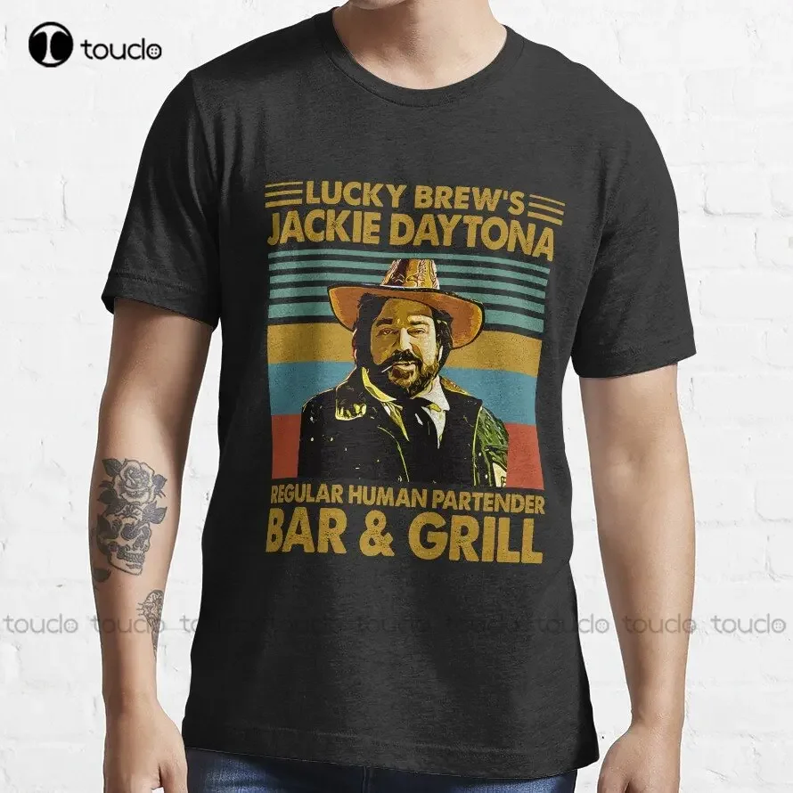 

Lucky Brew'S Jackie Daytona Regular Human Partender Bar & Grill Trending T-Shirt Funny Art Streetwear Cartoon Tee Custom Gift