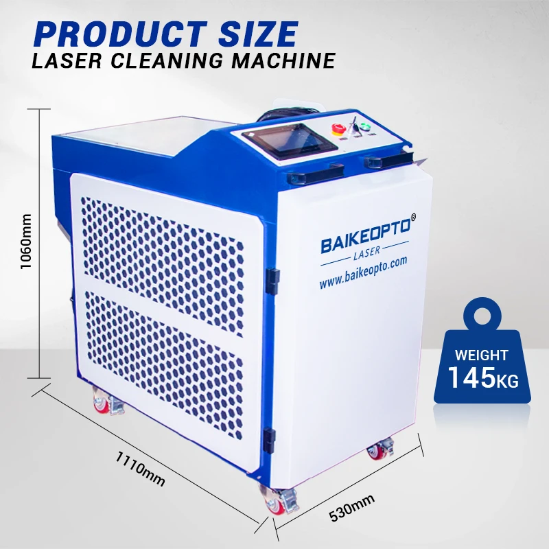 BK-FLC1500DE MAX Laser Industrial Use Continuous Laser Cleaner Wood Grease Metal Surface Rust Removal with Water Cooling System