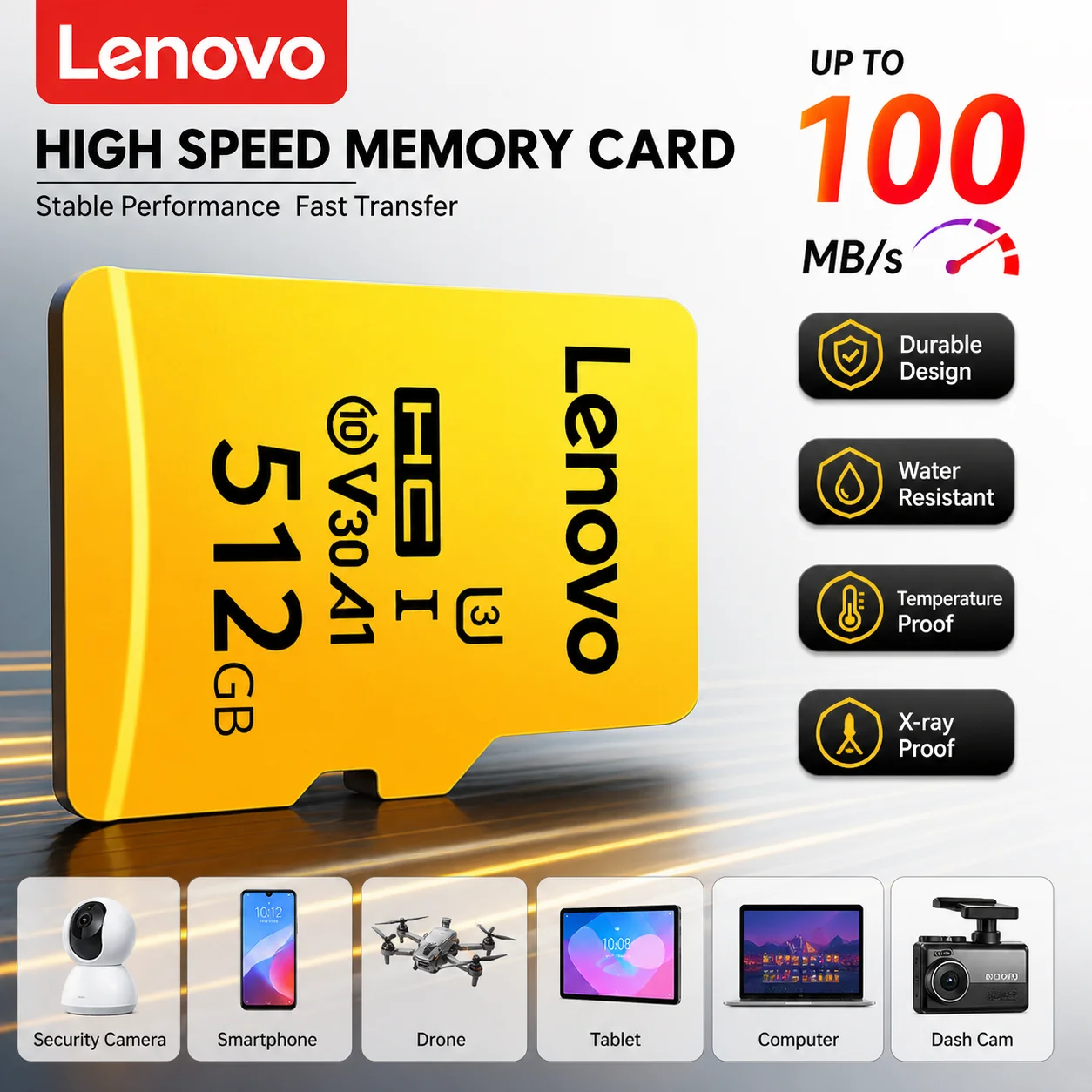 Lenovo SD Memory Card Class 10 High Speed Micro TF SD Card 64GB 512GB For Nintendo Switch PC Smart phone SD Card 128GB 256GB