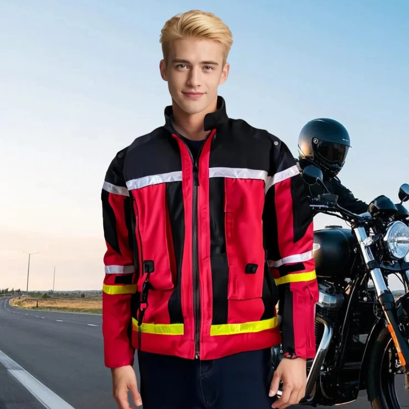 Men's Adult Summer Sportswear CE-Armored Airbag Jacket Racing Motocross Breathable Mesh Anti-Impact Clothing Waterproof