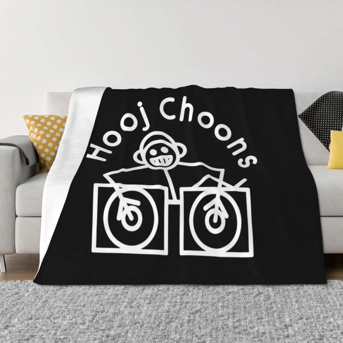 

Hooj Choons Records (White Logo) Throw Blanket Decorative Sofa Sofa Throw Thermals For Travel Blankets