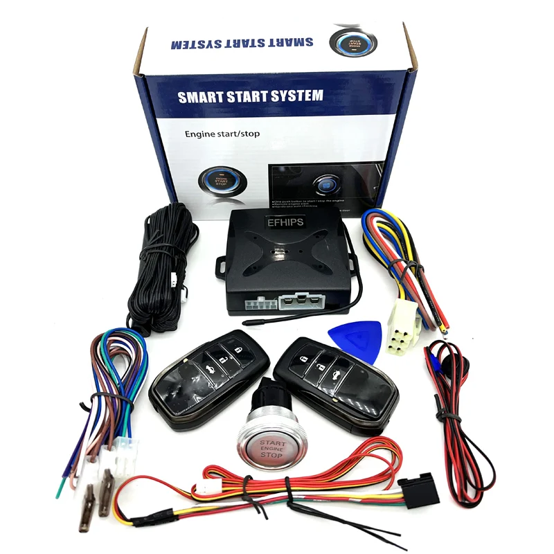 Universal auto start stop keyless entry system engine start alarm system push one-button start system remote