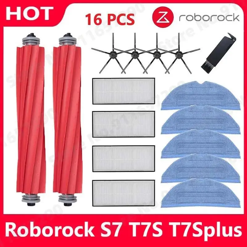 Roborock S7 S70 S7Max T7S Plus Main Brush HEPA Filter Mop Pa