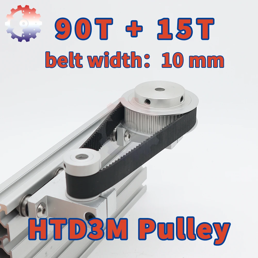 

90T 15T HTD3M Pulley Set Belt Width 10mm 90Teeth 15Teeth 3M Timing Pulley Reduction 6:1 HTD 3M Synchronous Wheels 3M Pulley Set