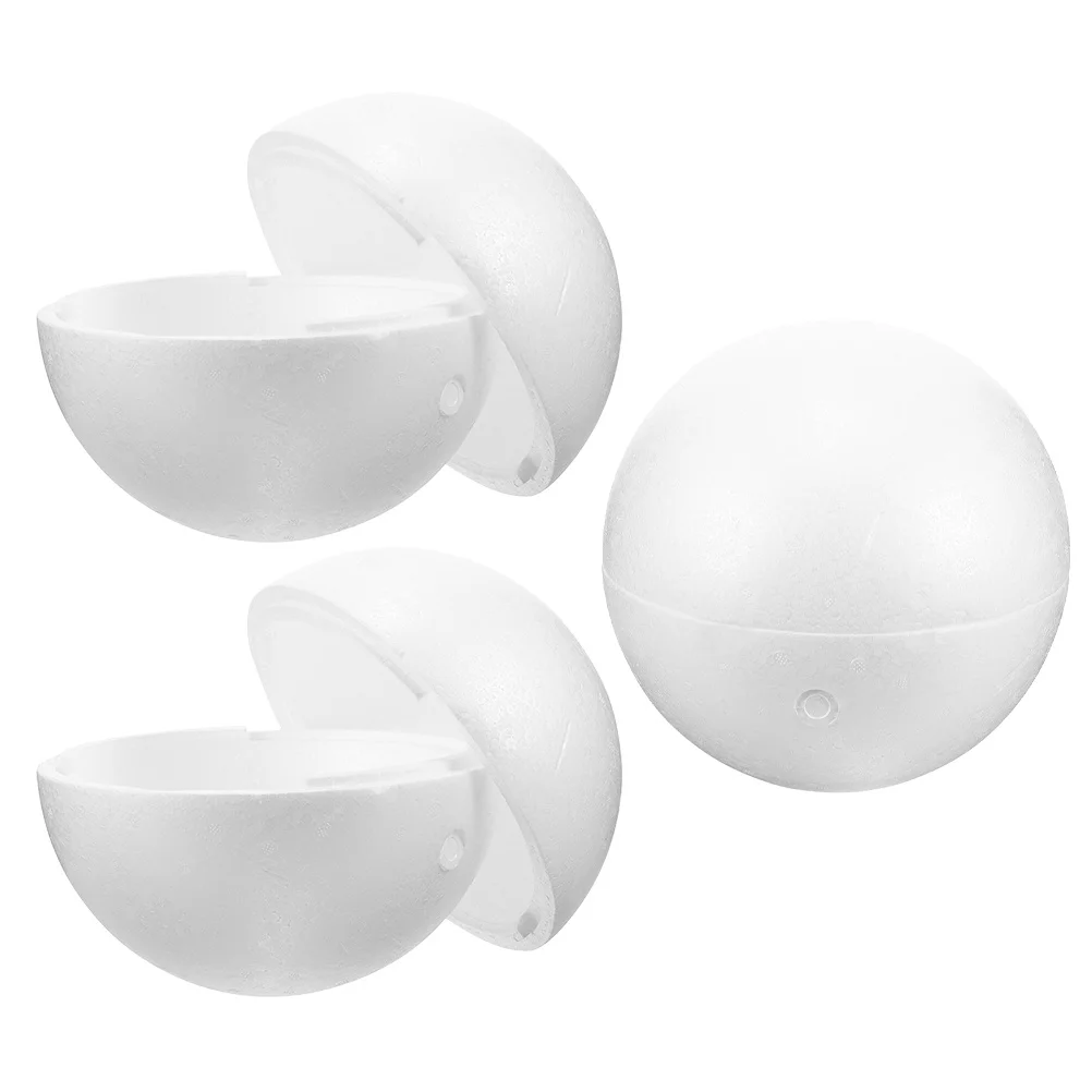 3 قطعة كرات رغوة البوليسترين الأبيض المجوف لتقوم بها بنفسك المجالات الحرفية انفصال كرات الزخرفية خفيفة الوزن للمنزل حلي الحفلات