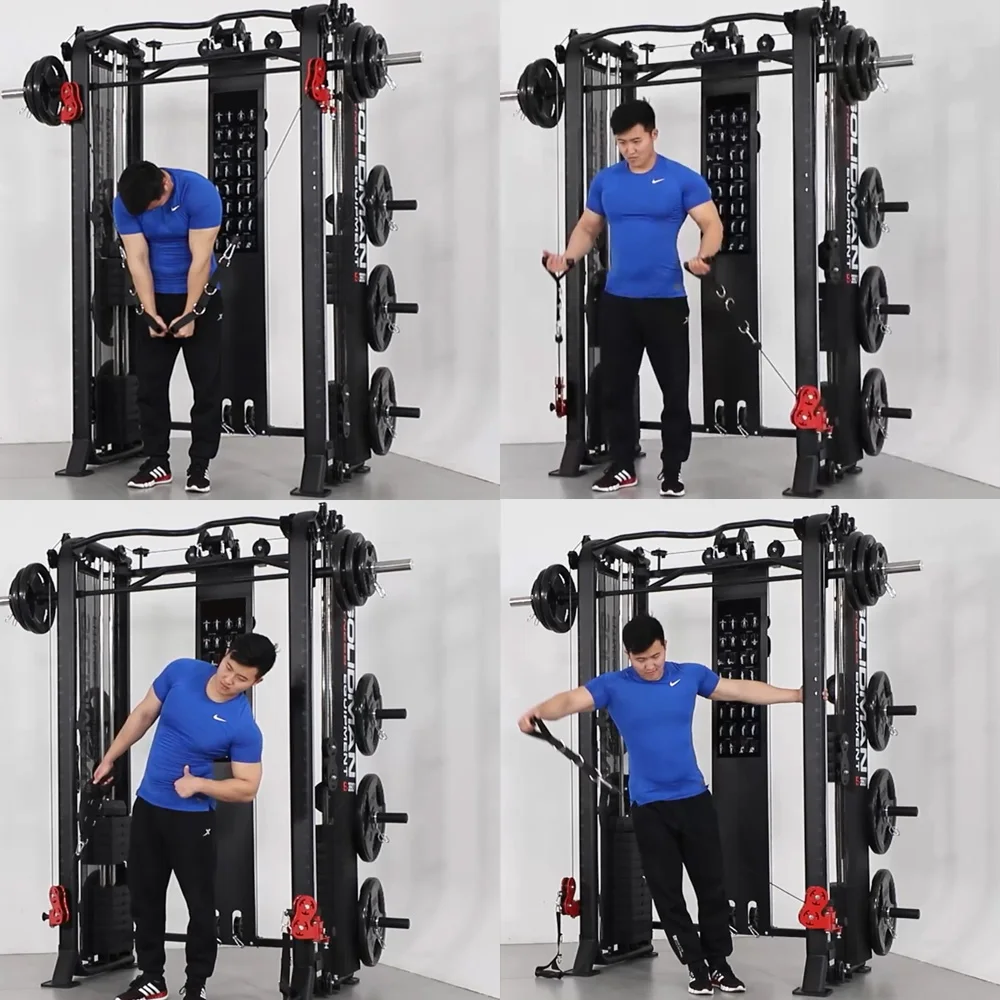 Gym Club Fitness and Bodybuilding Smith Machine Multi-station Functional Trainer Guangzhou Commercial Fitness Equipment Supplier