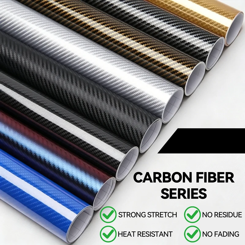 Carbon Fiber Vinyl Film High Gloss Forged Carbon Fiber Wrap Foil Sticker 6D Effect Motorcycle Stickers Decals