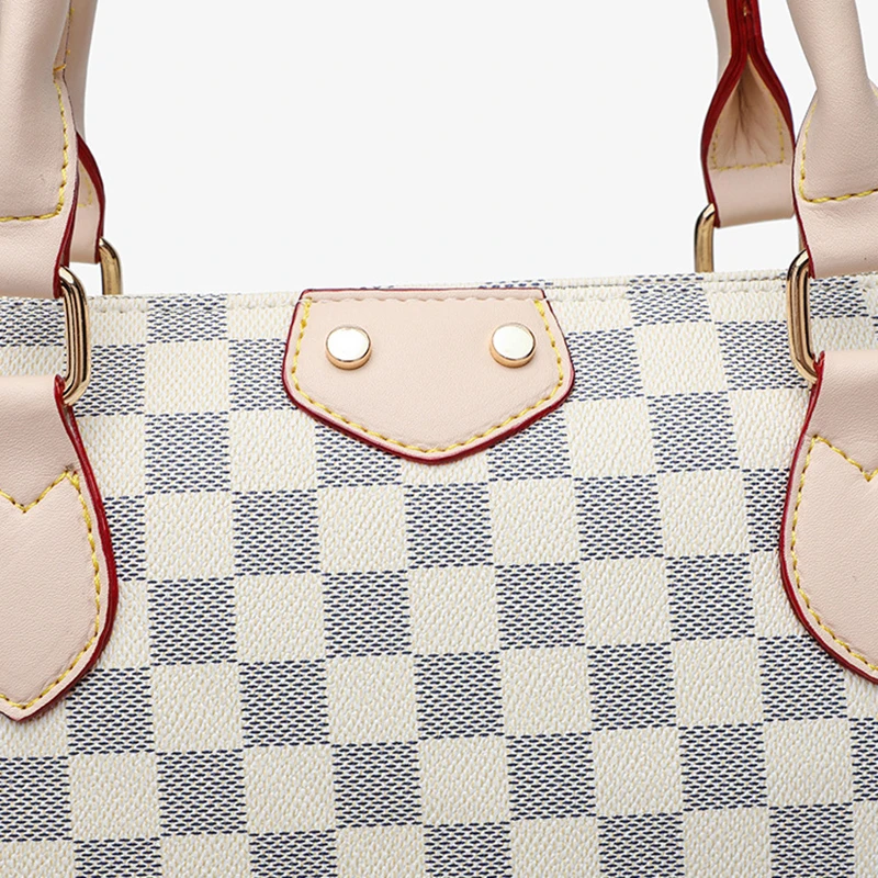 New Women's Bags, European and American Trendy Tote Bags, Retro Style Handbags, Fashionable and Versatile Plaid Casual Bags, Large-Capacity Shoulder Crossbody Bags