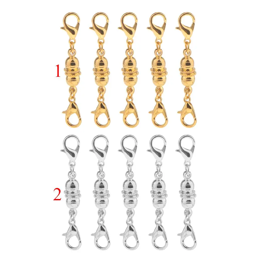 

5 Piece Two Part Magnetic Clasps Jewelry Fastener Lobster Claw DIY Two End Lobster Hook 6mm