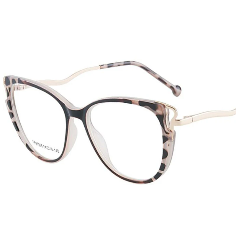 Fashion Sexy Cat Eye Computer Reading Glasses Retro Leopard Eyewear Anti Blue Light Ladies Glasses Frame Presbyopia Eyeglasses