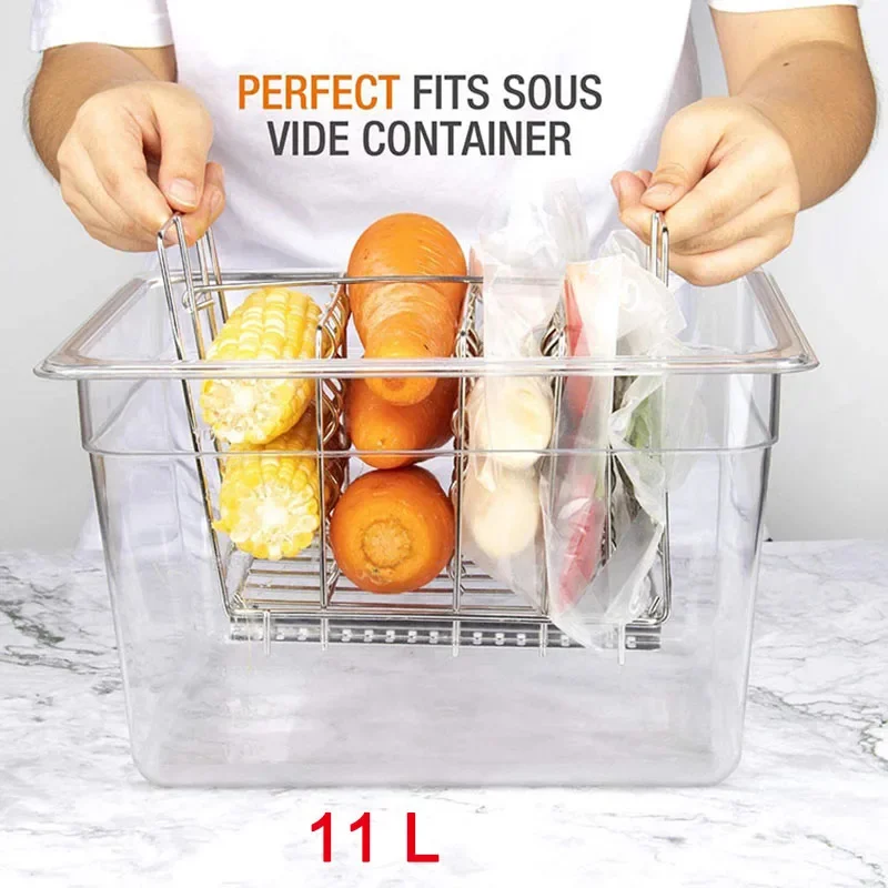 Macchina per fornelli Sous Vide Contenitore da 11 litri con cestello in acciaio inossidabile Divisori staccabili Separatore Kit fornello lento Accessori
