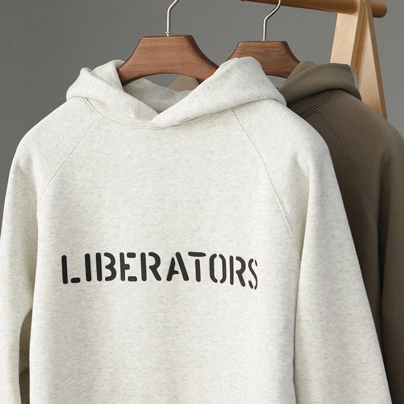 

Autumn and Winter New American Retro Heavyweight Velvet Letter Printed Hooded Hoodies Men's Washed Youth Casual Loose Sweatshirt