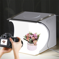 Portable 1PC 20cm Mini 2 LED Panels Folding 1100LM Light Photo Lighting Studio Shooting Tent Box Kit With 6 Colors Backdrops ﻿