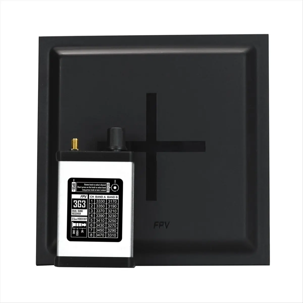 【CYBER Saturday】3.3G VRX+15.8dBi Plate Antenna Kit Audio Video FPV Receiver for RC FPV Drone Multi-Rotor Without DVR