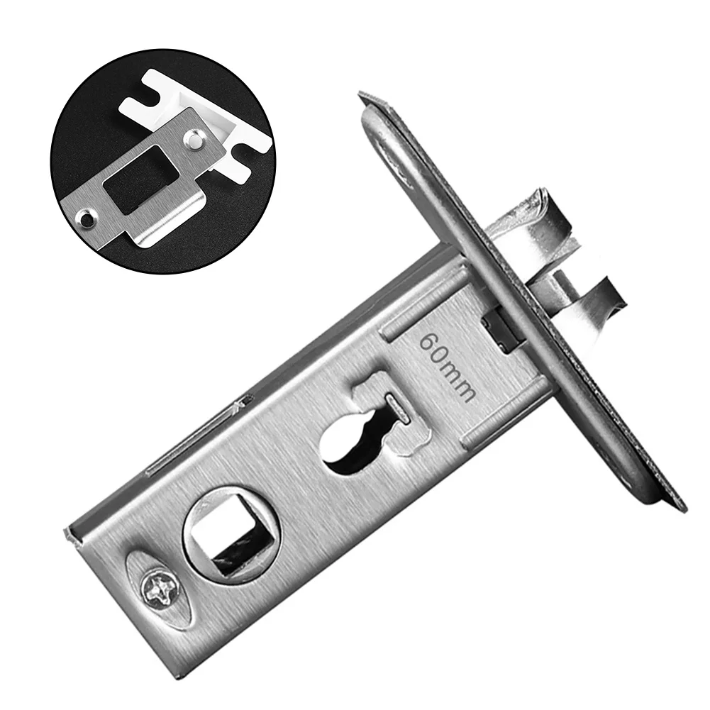 60mm Door Latch Tubular Latch Internal Bolt Bathroom Privacy Door Lock Passage Latch Tubular Channel Latch Lock Body