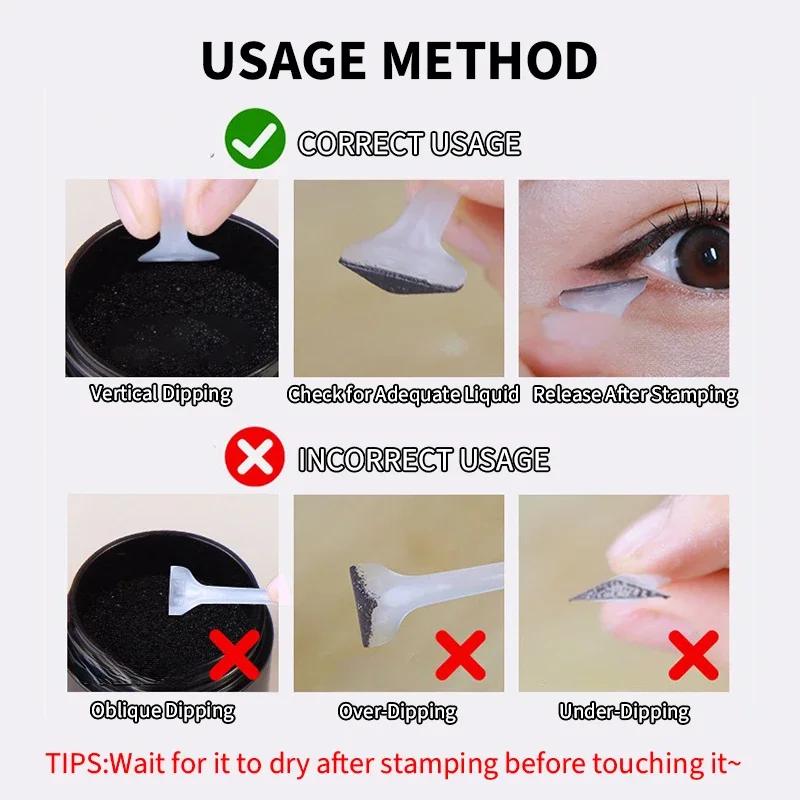 مقاوم للماء السفلى رمش ختم مجموعة جديدة سهلة الاستخدام سريعة الجافة العين اينر المحمولة 0.01 مللي متر تلميح أقل لاش ختم مع الحبر 2 في 1