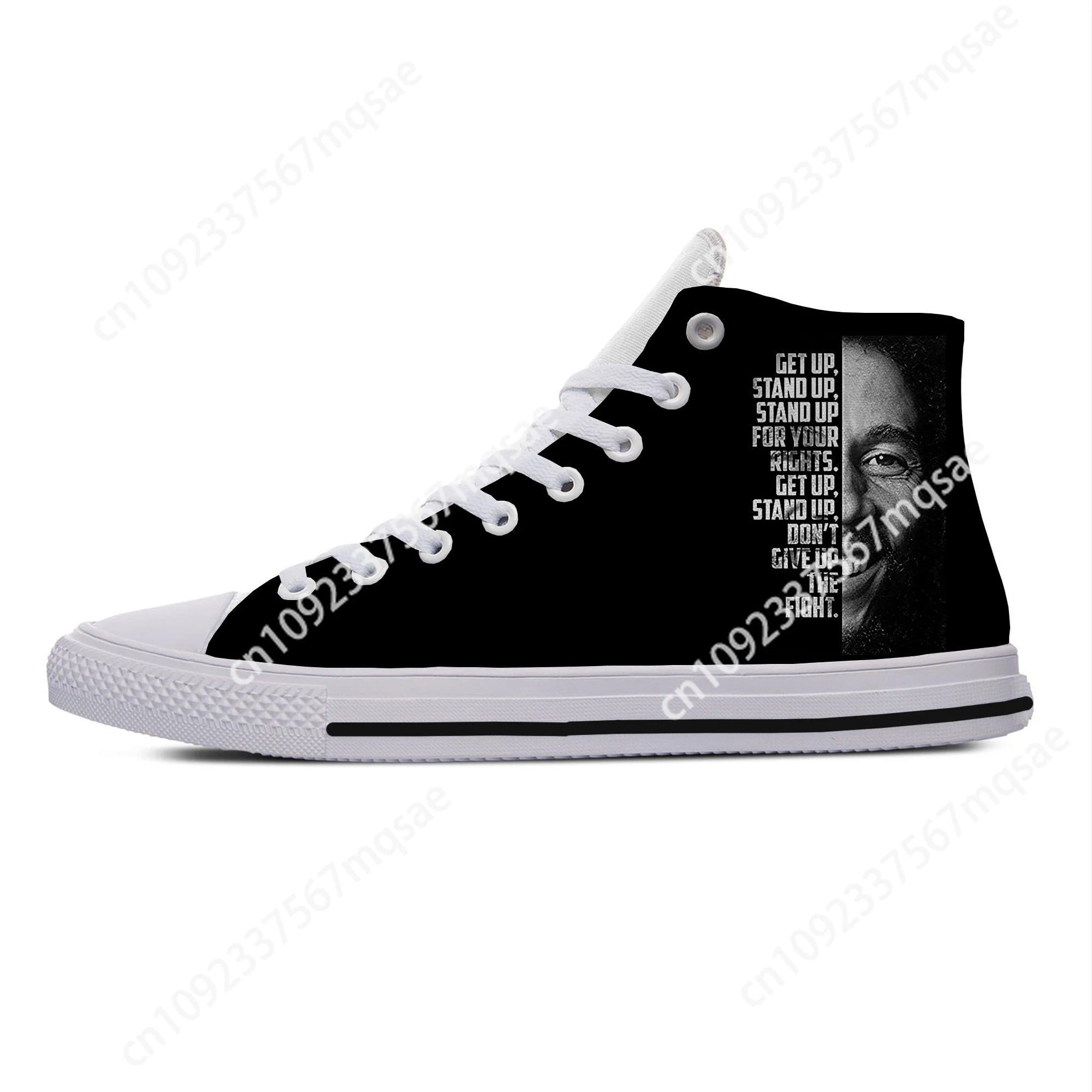 Hot Summer Cool Get Up Stand Up Bob Marley High Top Latest Canvas Shoes Men Women Casual Sneakers Classic Board Shoes