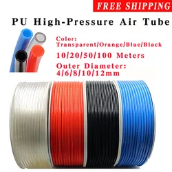 10/20/50/100M PU High-Pressure Air Tube Air Compressor Hose 4x2.5mm/6x4mm/8x5mm/10x6.5mm/12x8mm High Pressure Polyurethane Tube