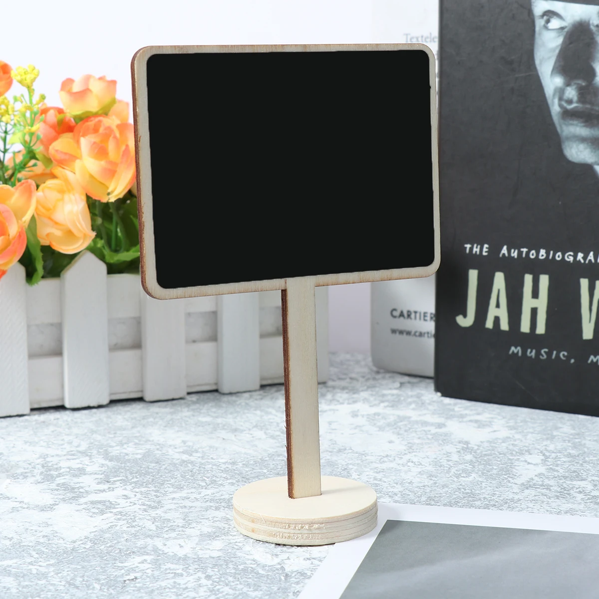 

10 Pcs Decoration Small Wooden Blackboard Tag Decorative Message Sign Square Chalkboard Signs Label Double-side