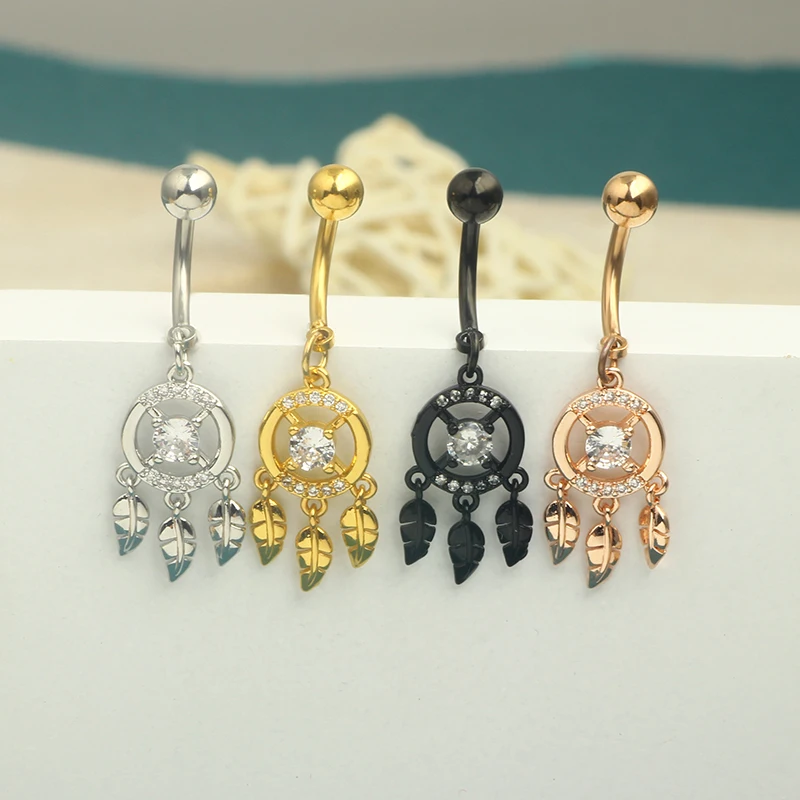 Wholesales Mix Color Belly Ring 14G Belly Piercing Jewelry Butterfly Snake Belly Button Rings Dangle Navel Bar Dangle Piercings