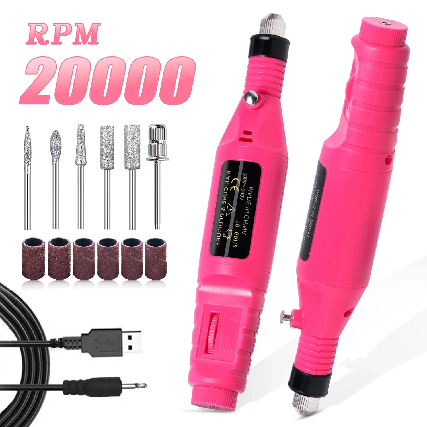 

Strong Electric Nail Sander Nail Drill Machine Grinding Equipment Milling Cutter For Manicure Pedicure Polishing Tools Nails kit