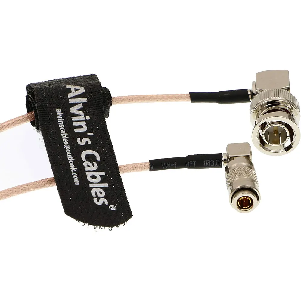 Alvin's Cables DIN 1.0 2.3 Mini BNC Right Angle to BNC Male Right Angle 75ohm RG179 Blackmagic HD SDI Cable 30cm/50cm