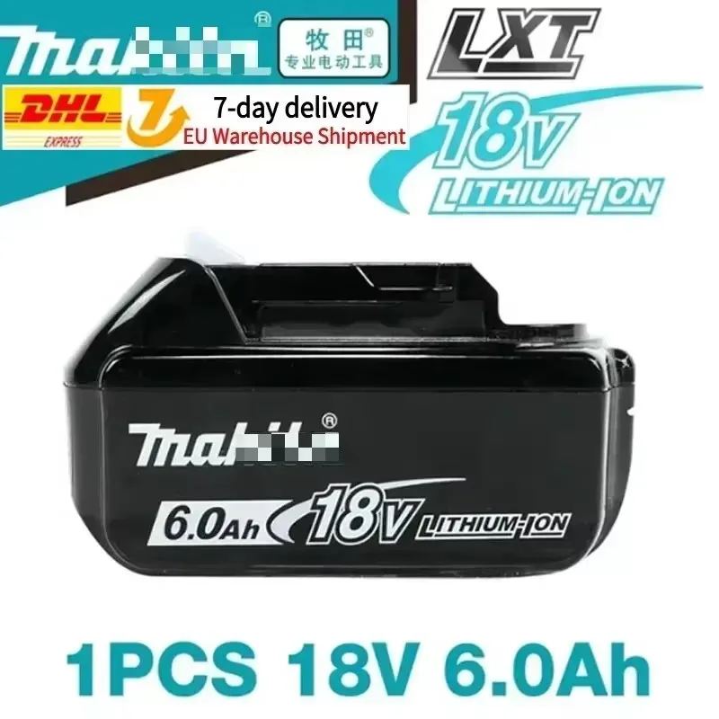 100% originele Makita oplaadbare accu voor elektrisch gereedschap, vervangbare LED lithium-ion, 18V 6.0 9.0Ah LXT BL1860B BL1860BL1850 BL1830