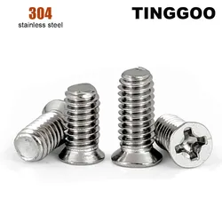 50pcs M1.6 M2 M2.5 M3 M4 304 Stainless Steel Nonstandard Small Head Cross Recessed Phillips Flat Countersunk Head Bolt Screw