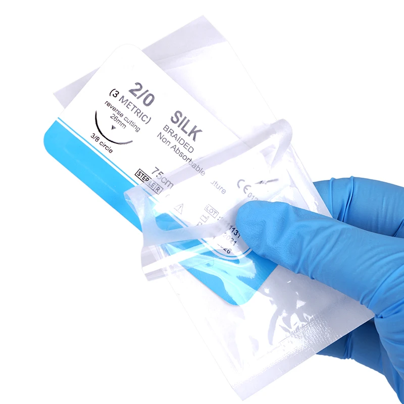 5 قطعة إبرة طبية للأسنان خياطة الموضوع ممارسة الجراحية خياطة الحرير غرز 2/0 3/0 4/0 تمارين المظاهرات التعليمية