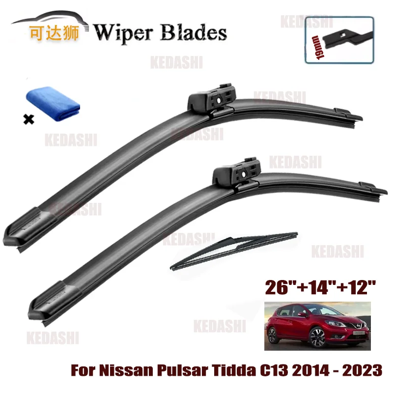 

Car Wiper For NISSAN Pulsar Hatchback C13 2014 2015 2016 2018 Front Rear Wiper Blades Brushes Cutter Accessories