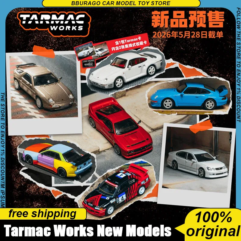 Preventa de la Colección de Autos a Escala 1:64 de Tarmac Works: Kimera Evo37, Porsche 928/959/911, Nissan R32, Aristo Jzs161, Mitsubishi Evo