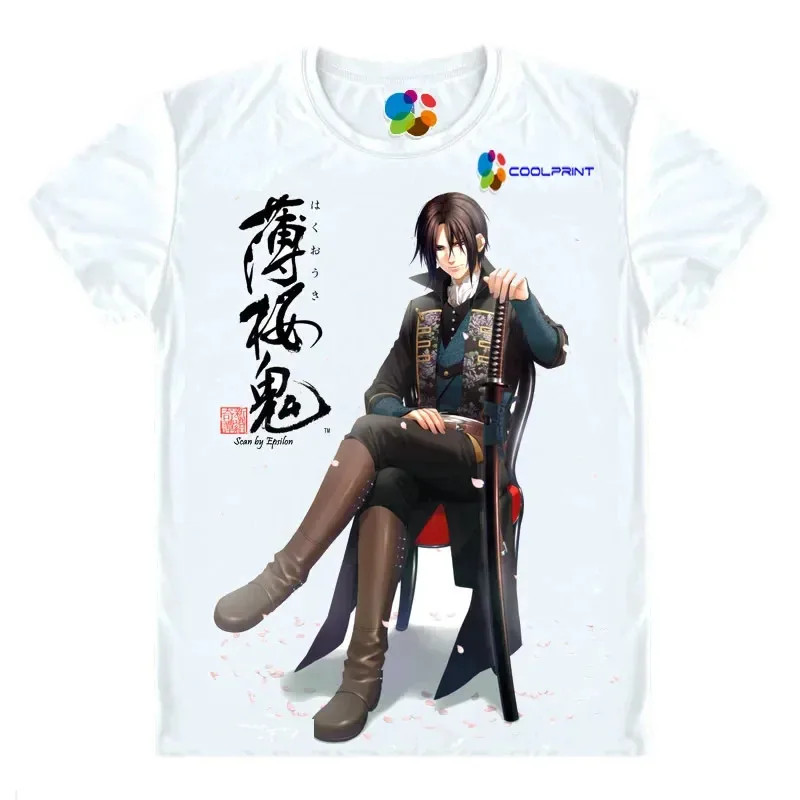 Coolprint-Camiseta de Anime Hakuouki Hakuoki, camisetas cortas de varios estilos Toshizo Hijikata Hajime Saito, camisetas Hentai con motivos de Cosplay