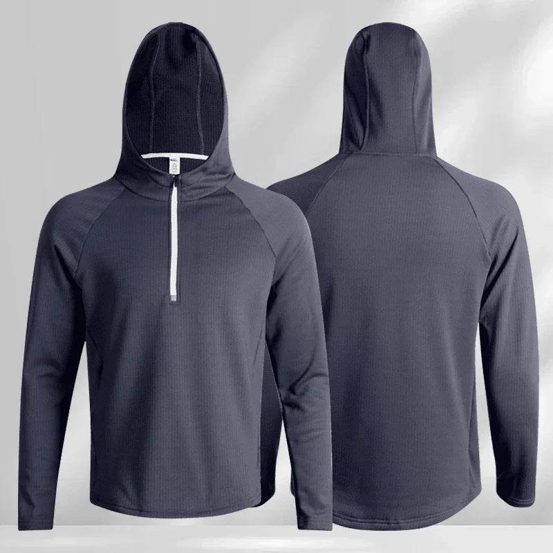 Mens Fitness Tracksuit Running Sport Hoodie Gym Joggers Hooded Outdoor Workout Athletic Clothing Muscle Training Sweatshirt Tops