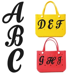 1PCS Black Alphabet Bag Charms 26 Letters Bag Accessories fit Women Fashion Travel Beach Handbag Pendant Tote Bag Decoration