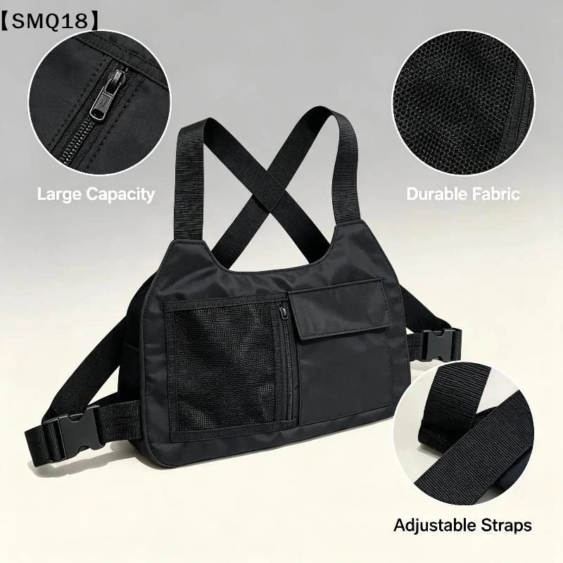Hip-hop Streetwear Unisex Chest Rig Bag High Quality Nylon Chest Bags Multi-function  Vest Backpack【SMQ】 view 3