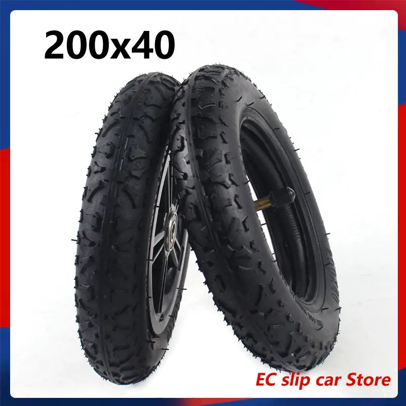 200x40 Inner Tube and tyre with plastic hub Pneumatic Tire wheel for Folding Bicycle Scooter Baby\'s Car Motorcycle Accessories