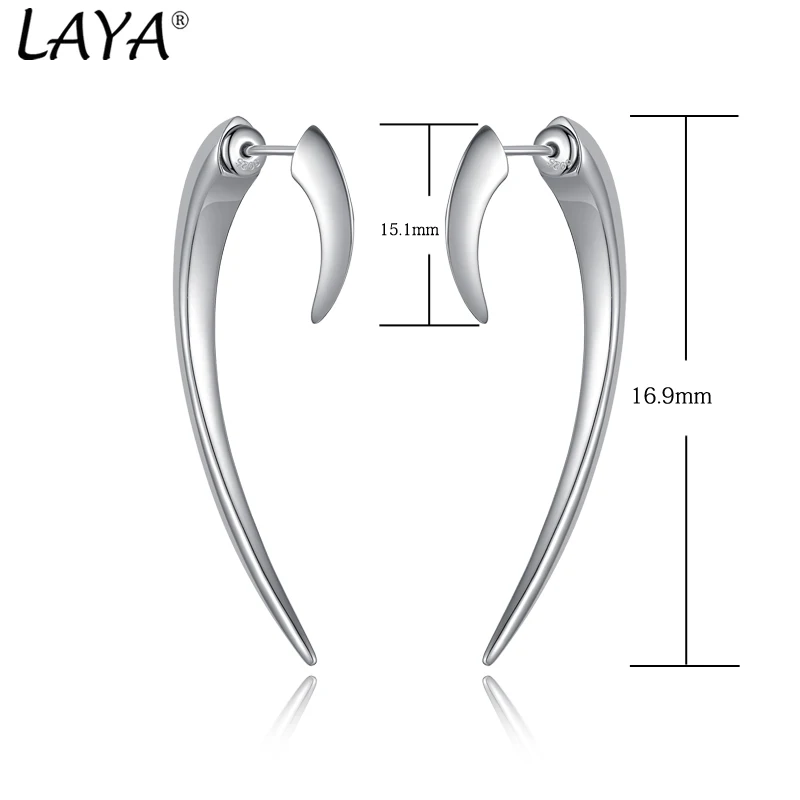 LAYA 925 100% cerchi in argento Sterling orecchino donna Piercing gioielli di lusso clip orecchini a forma di mezzaluna gioielli 2024 Trend