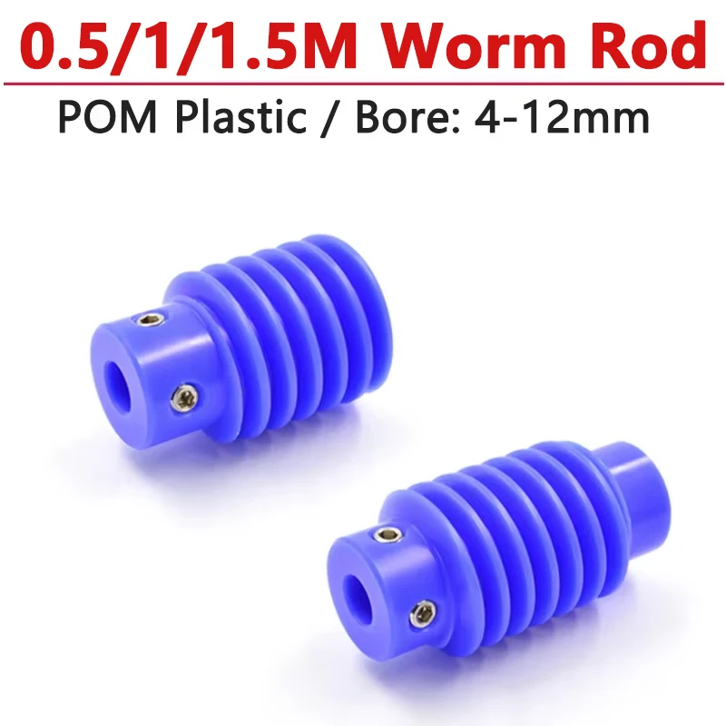 

1pcs 0.5M/1M/1.5M POM Worm Rod Shaft For Use with 0.5/1/1.5 Module Worm Gear Plastic Worm Bore 4/5/6/8/10/12mm